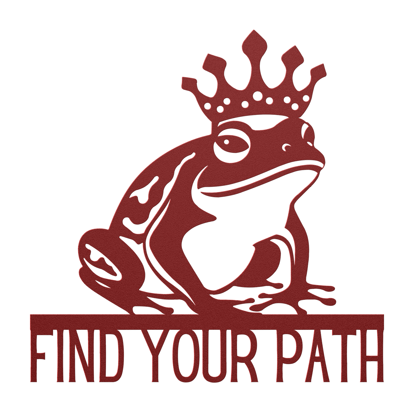 Find_Your_Path_King_Frog_Metal_Sign_Red_Transparent_Mockup.png