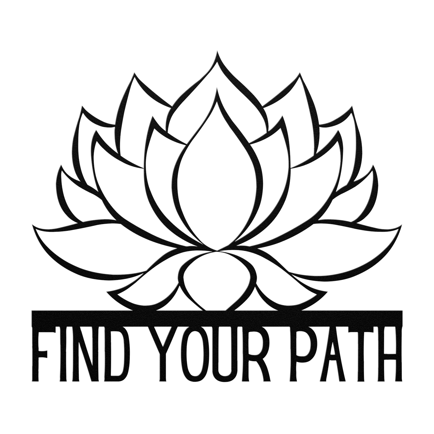 Find_Your_Path_Lotus_Flower_Metal_Sign_Black_Transparent_Mockup.png