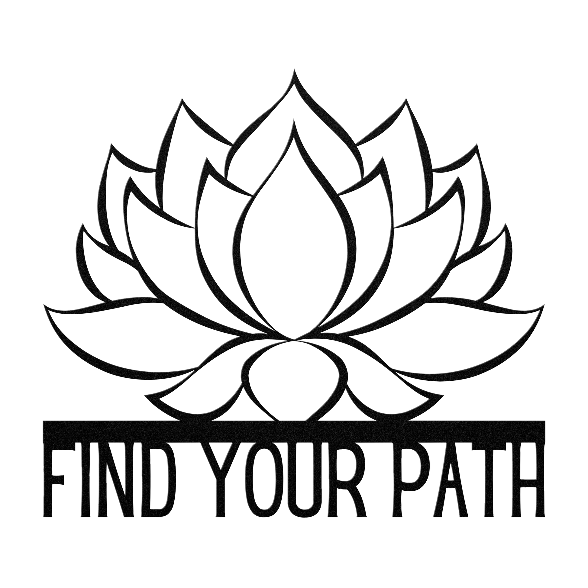 Find_Your_Path_Lotus_Flower_Metal_Sign_Black_Transparent_Mockup.png