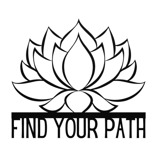 Find_Your_Path_Lotus_Flower_Metal_Sign_Black_Transparent_Mockup.png