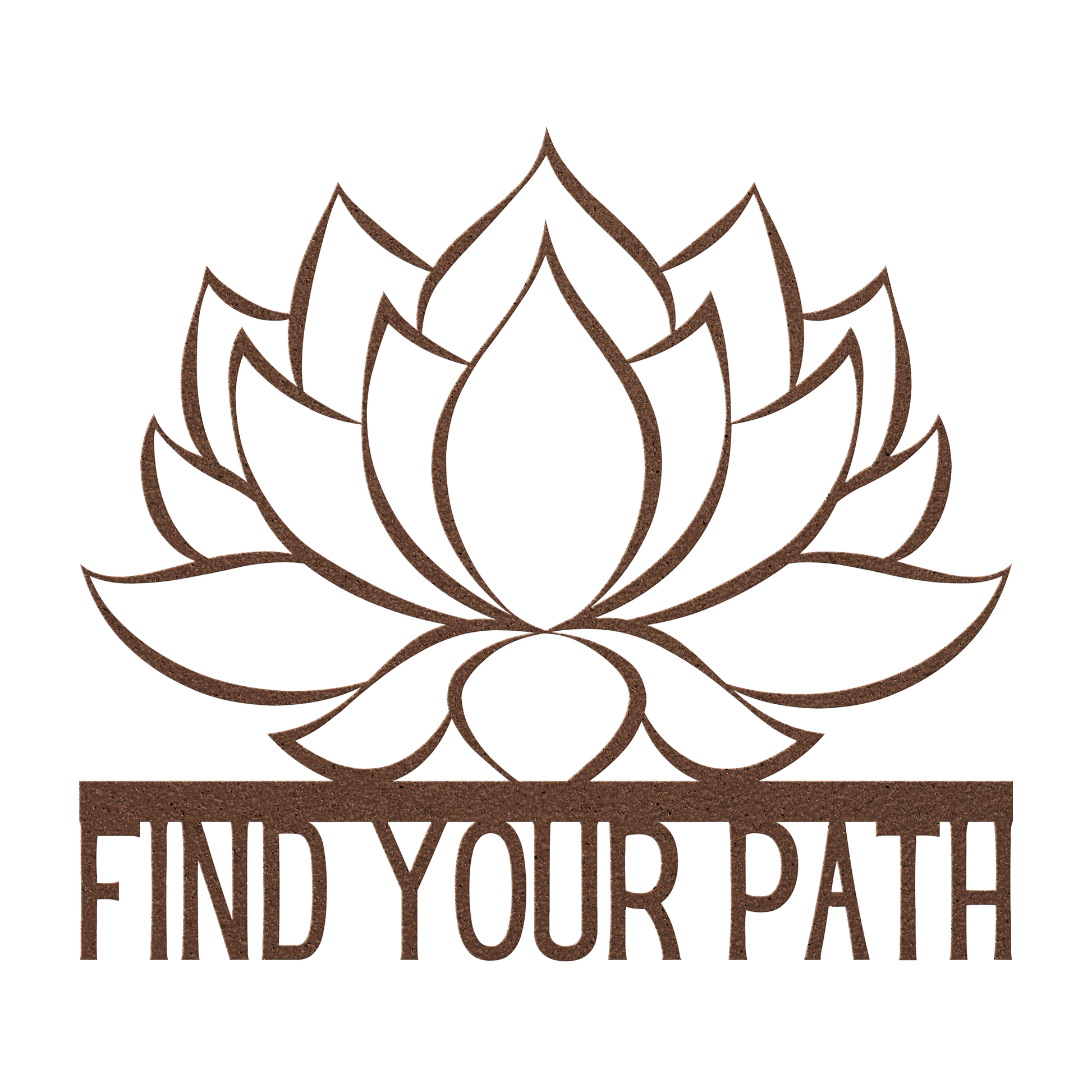 Find_Your_Path_Lotus_Flower_Metal_Sign_Copper_Transparent_Mockup.png