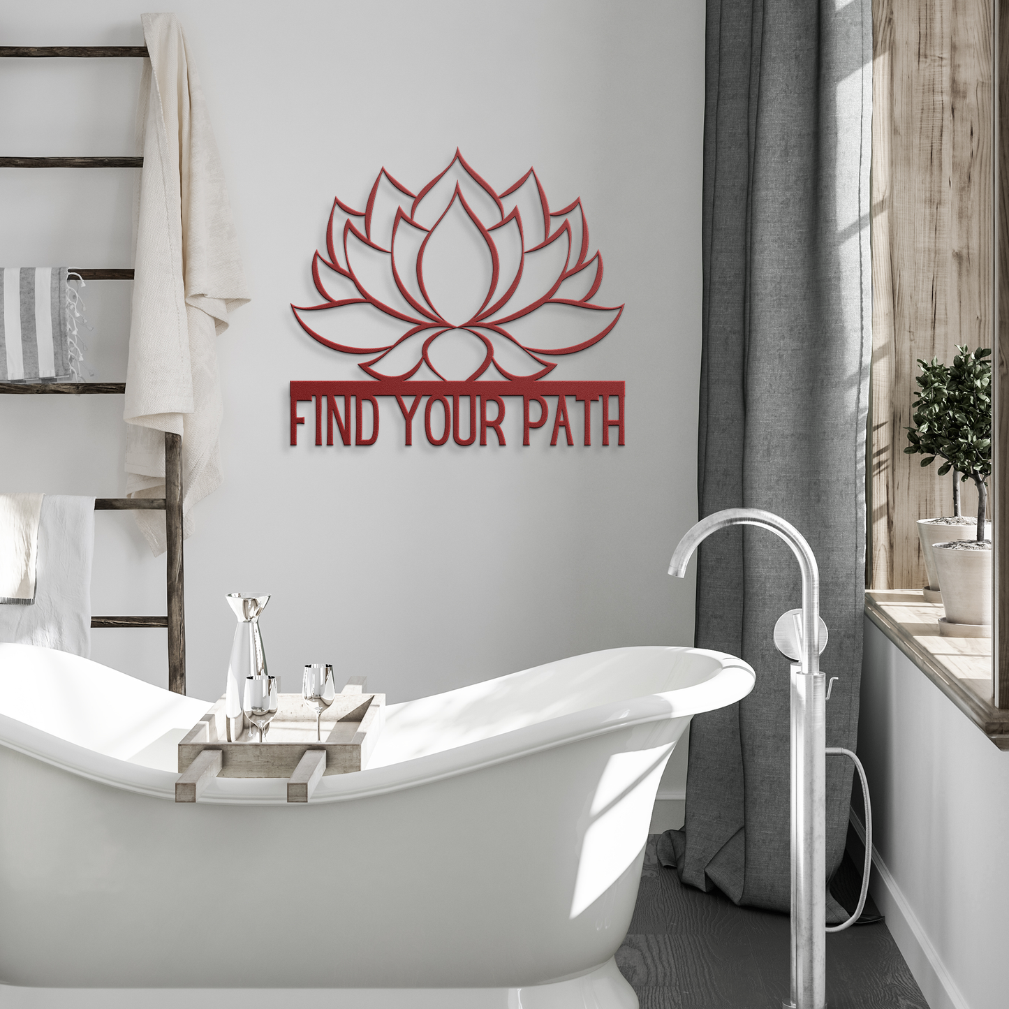 Find_Your_Path_Lotus_Flower_Metal_Sign_Red_Modern_Bathroom_Mockup.png