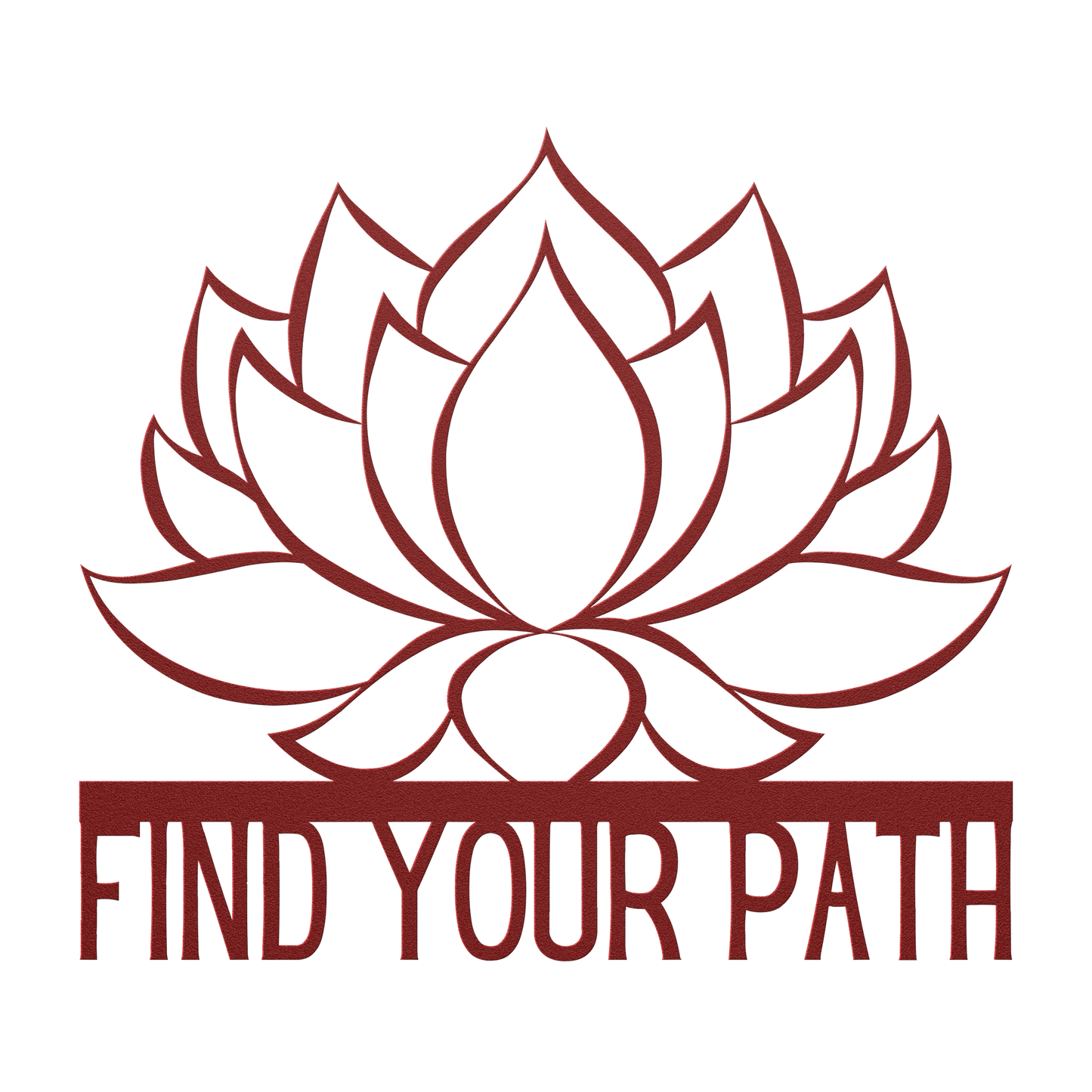 Find_Your_Path_Lotus_Flower_Metal_Sign_Red_Transparent_Mockup.png