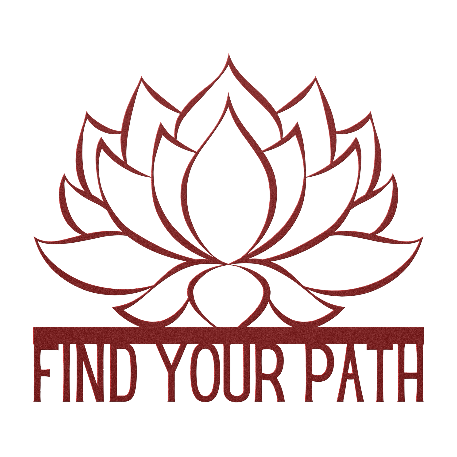 Find_Your_Path_Lotus_Flower_Metal_Sign_Red_Transparent_Mockup.png