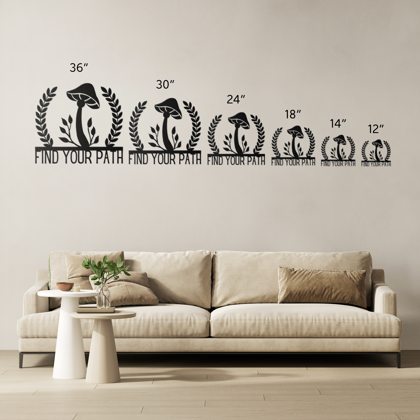 Find_Your_Path_Mushroom_Metal_Sign_Size_Options_Mockup.png