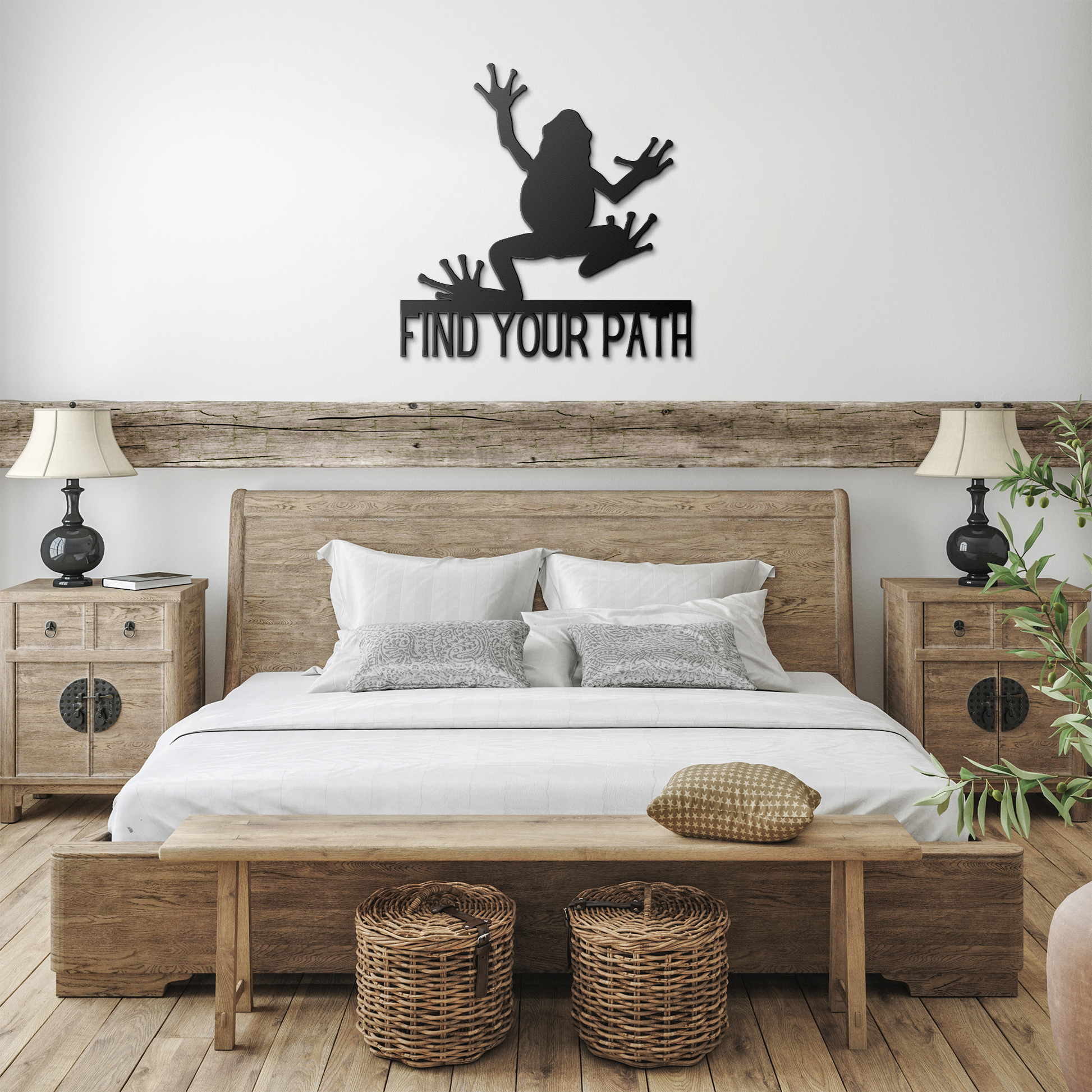 Find_Your_Path_Tree_Frog_Metal_Sign_Black_Farmhouse_Bedroom_Mockup.png