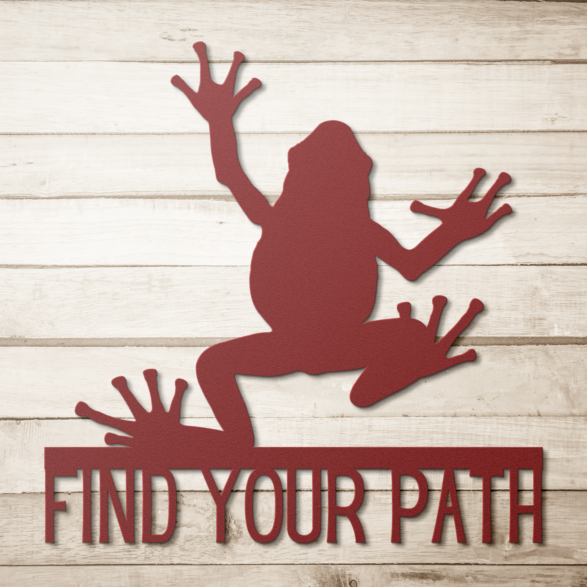 Find_Your_Path_Tree_Frog_Metal_Sign_Red_Simple_Wood_BKGD_Mockup.png