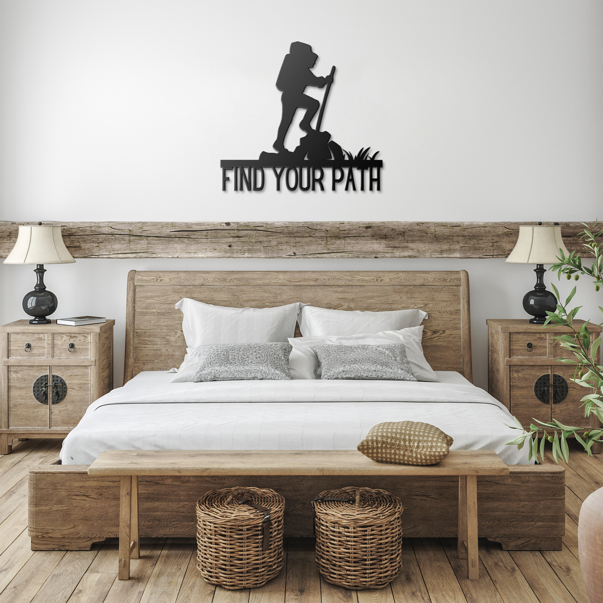 Find_your_Path_Hiking_Metal_Sign_Black_Farmhouse_Bedroom_Mockup.png