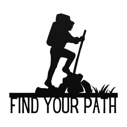Find_your_Path_Hiking_Metal_Sign_Black_Transparent_Mockup.png