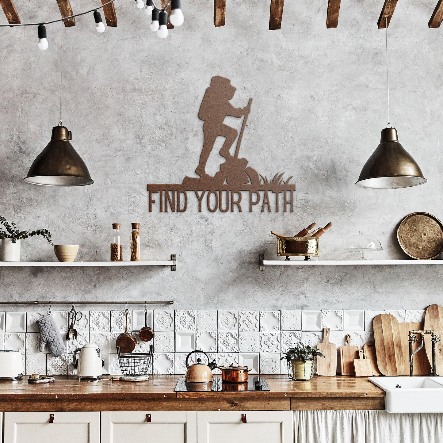 Find_your_Path_Hiking_Metal_Sign_Copper_Rustic_Kitchen_Mockup.png