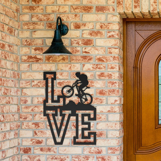 I Love Mountain Biking Metal Sign