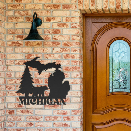 Michigan Bear Metal Sign