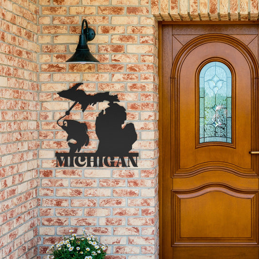 Michigan Fishing Metal Sign