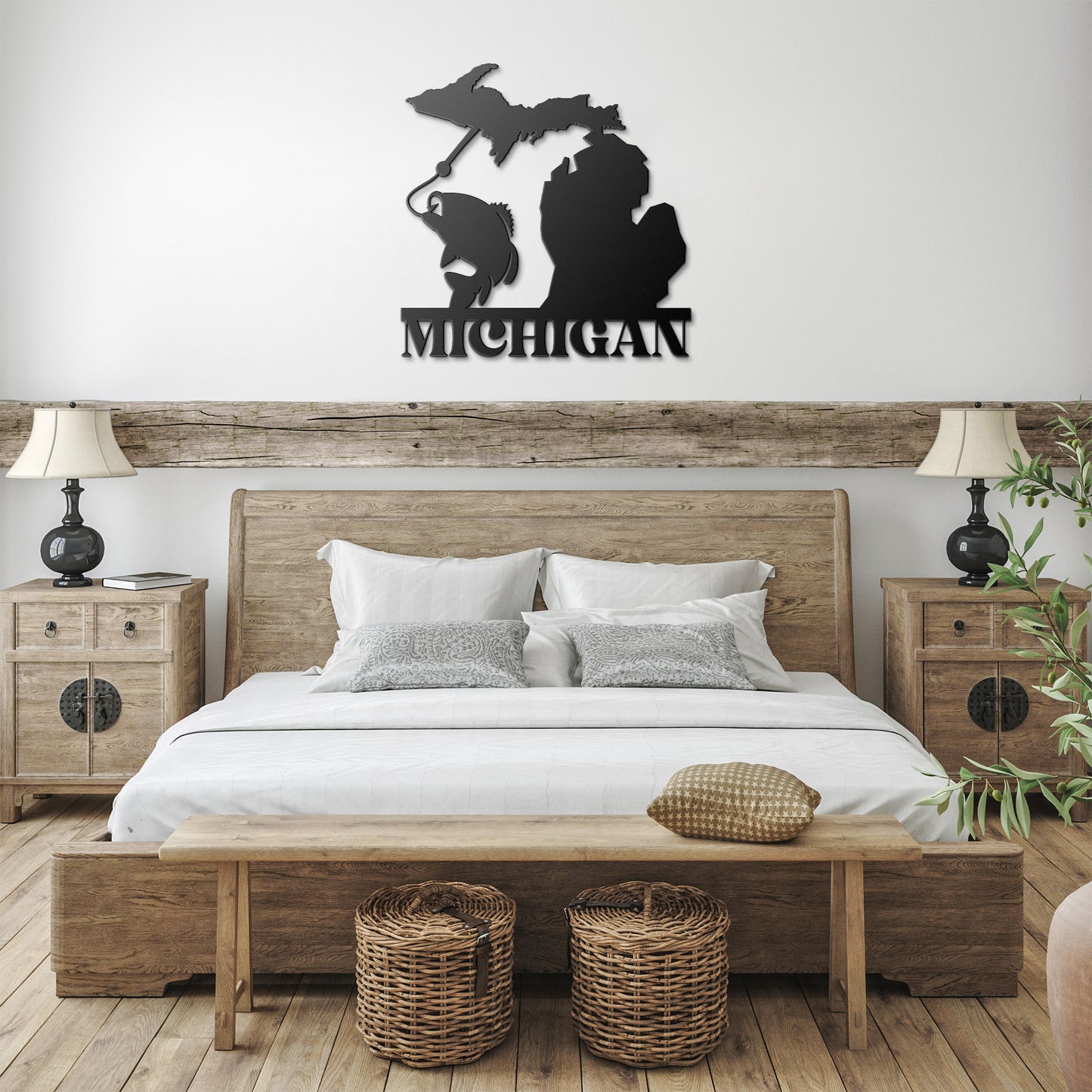 Michigan Fishing Metal Sign