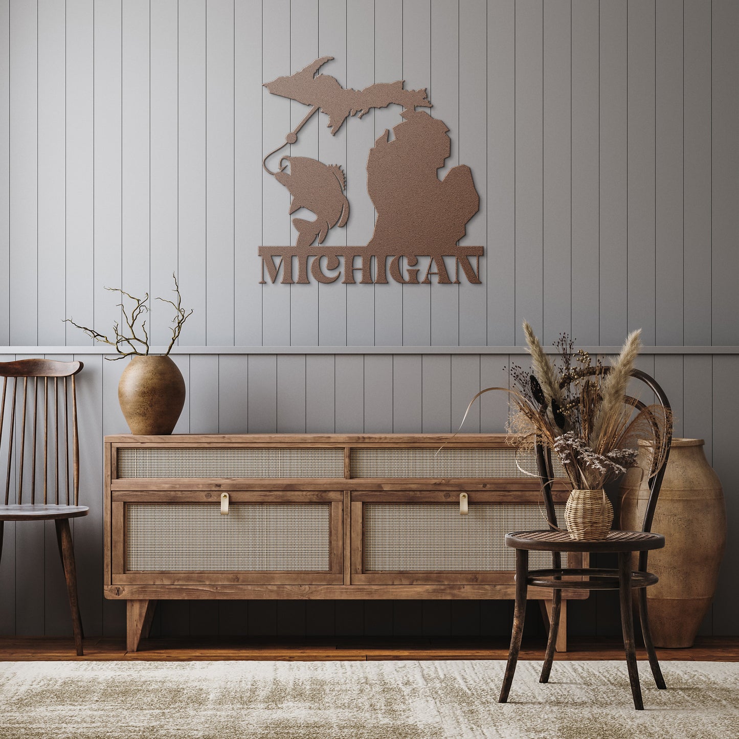 Michigan Fishing Metal Sign