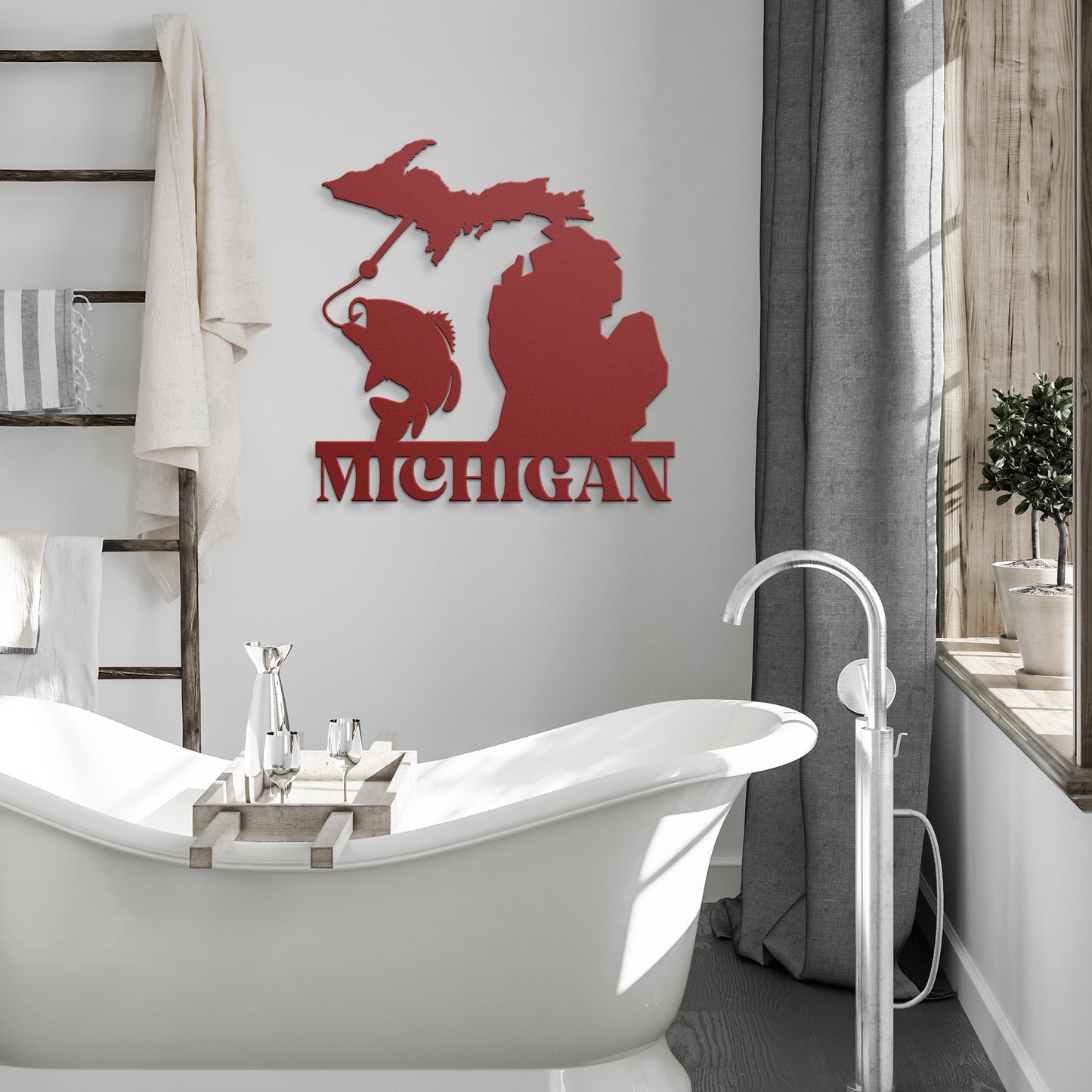 Michigan Fishing Metal Sign