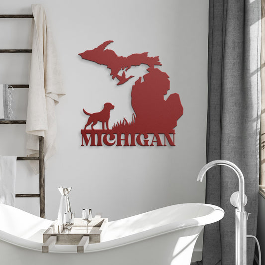 Michigan Hunter Dog Metal Sign