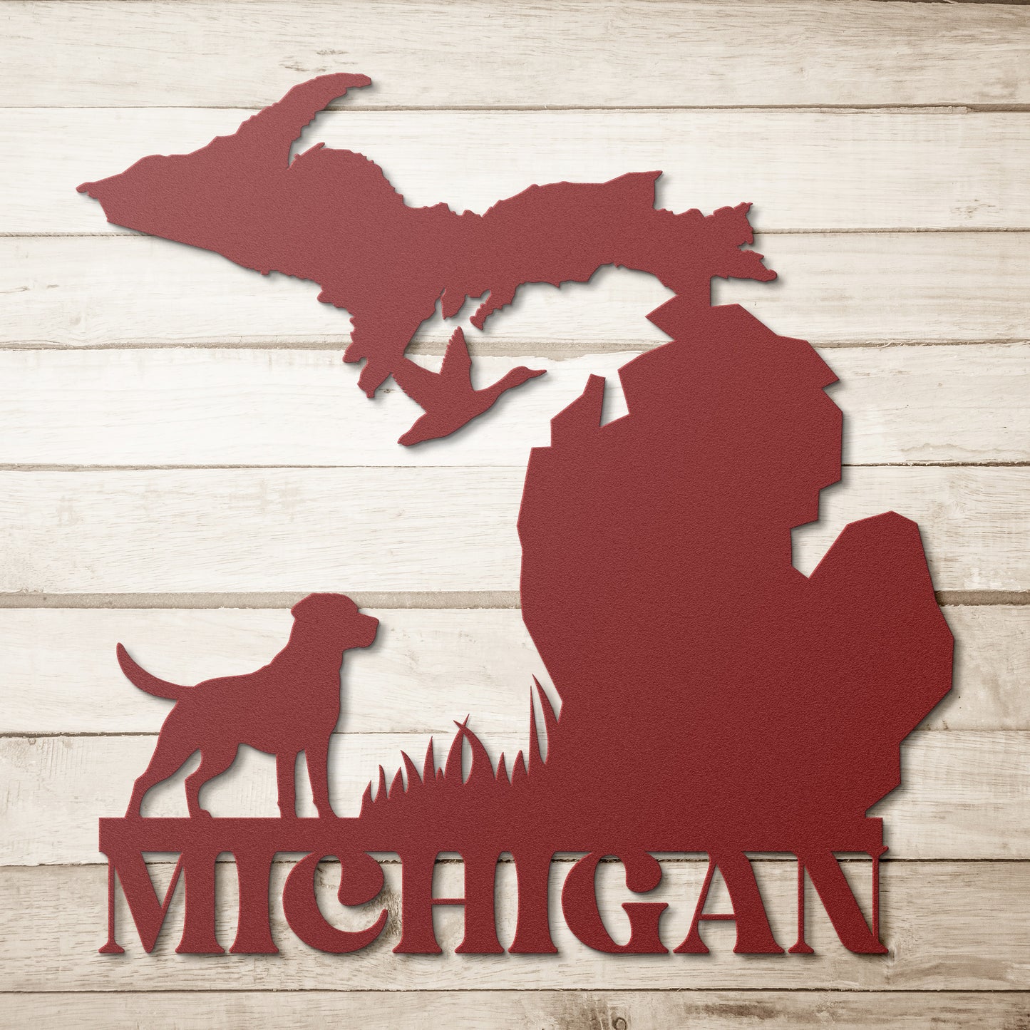 Michigan Hunter Dog Metal Sign
