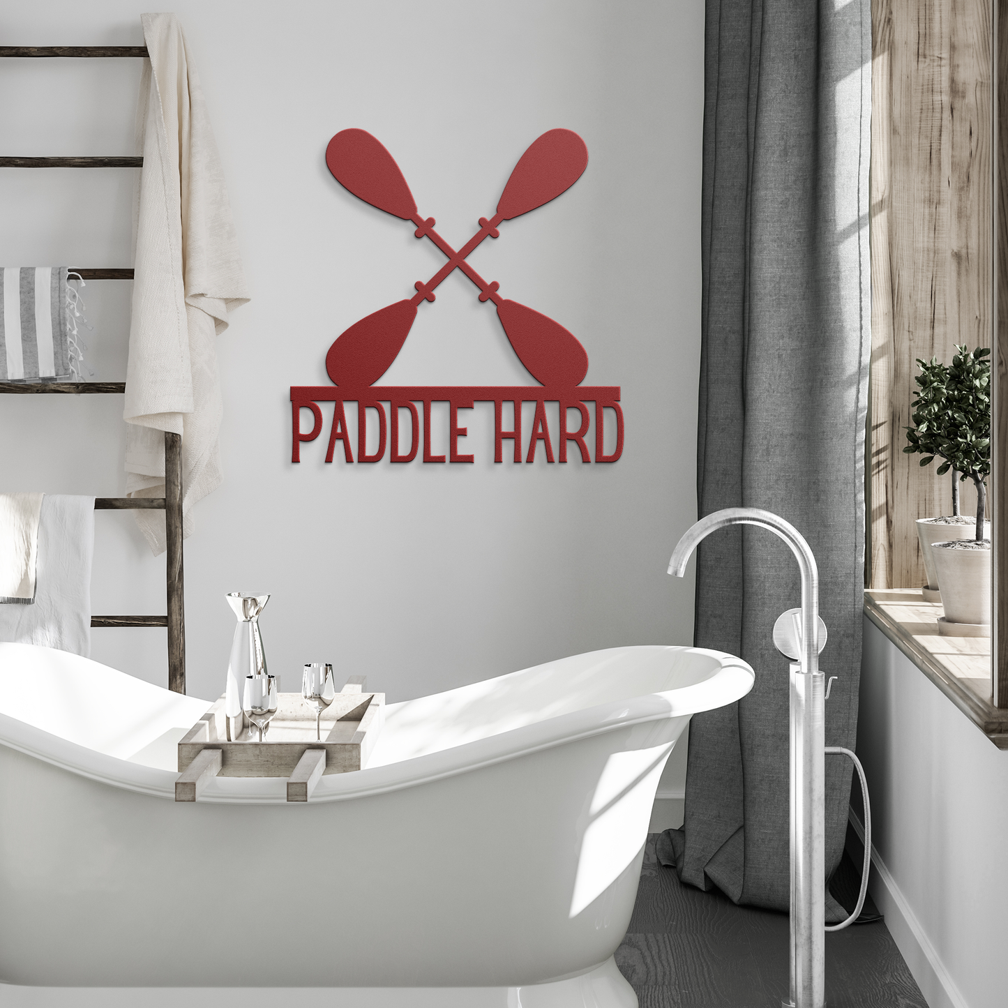 Paddle_Hard_Kayaking_Canoeing_Metal_Sign_Red_Modern_Bathroom_Mockup.png