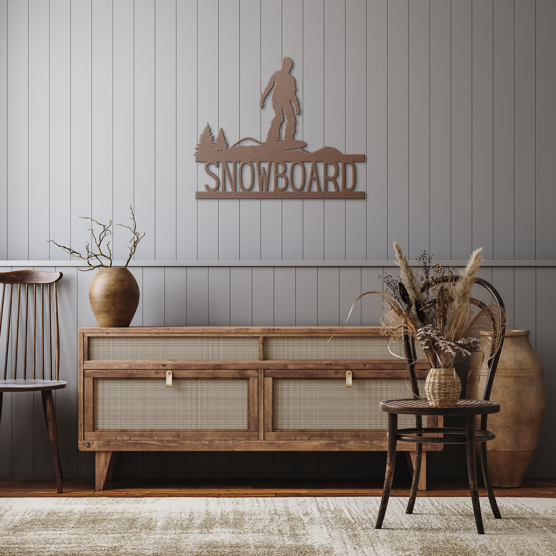 Snowboard_Metal_Sign_Copper_Rustic_Hallway_Mockup.png