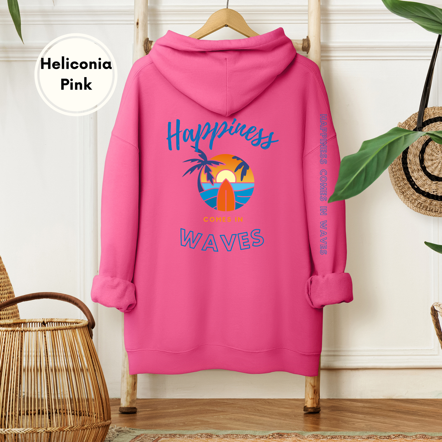 Happiness Comes in Waves Unisex Heavy Blend Hoodie