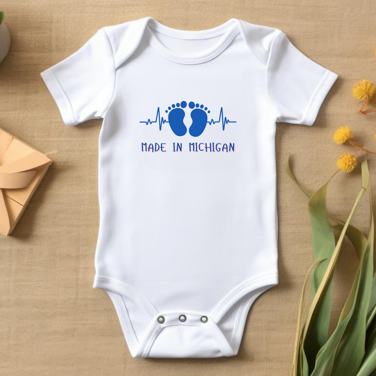 Made in Michigan Heartbeat Infant Jersey Bodysuit