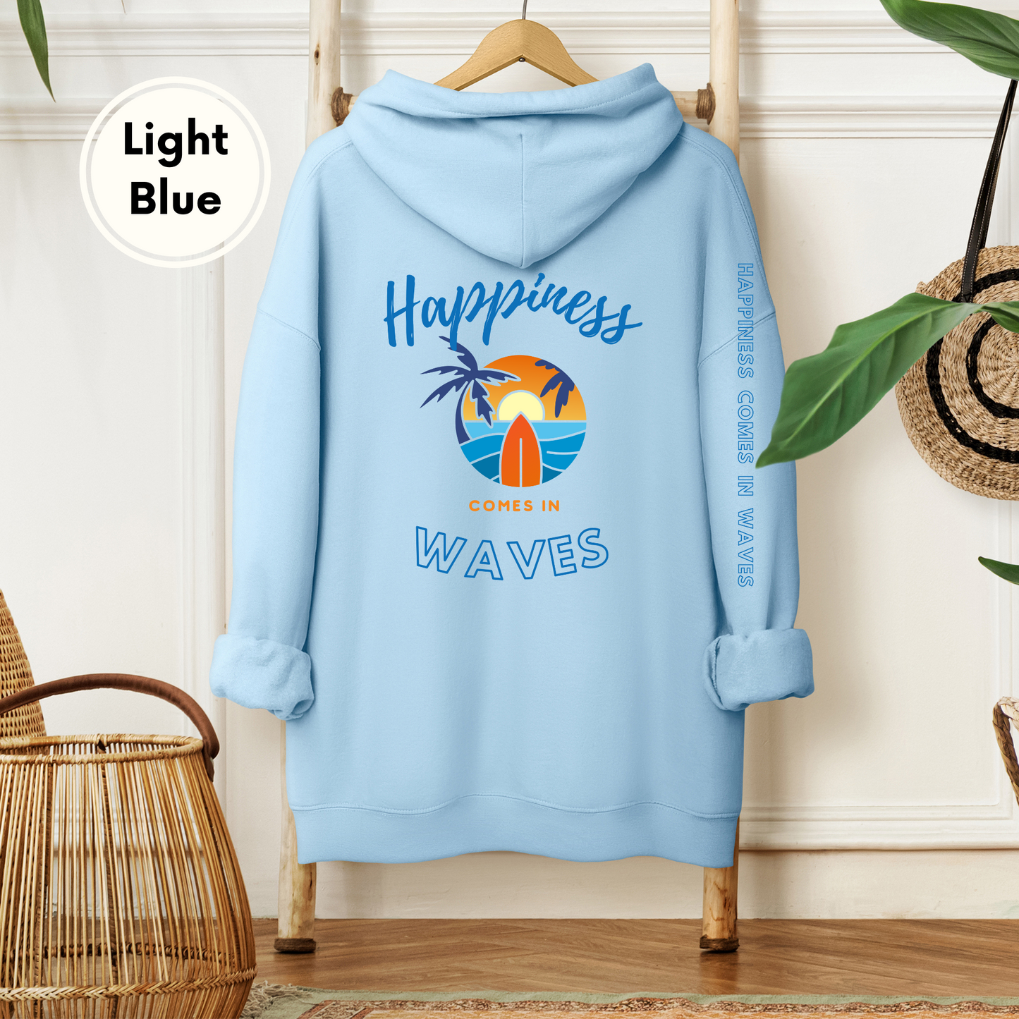 Happiness Comes in Waves Unisex Heavy Blend Hoodie