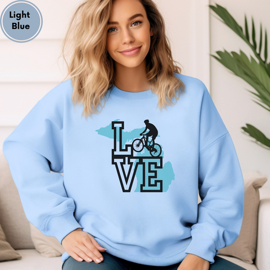 Love Michigan Mountain Biking Unisex Sweatshirt