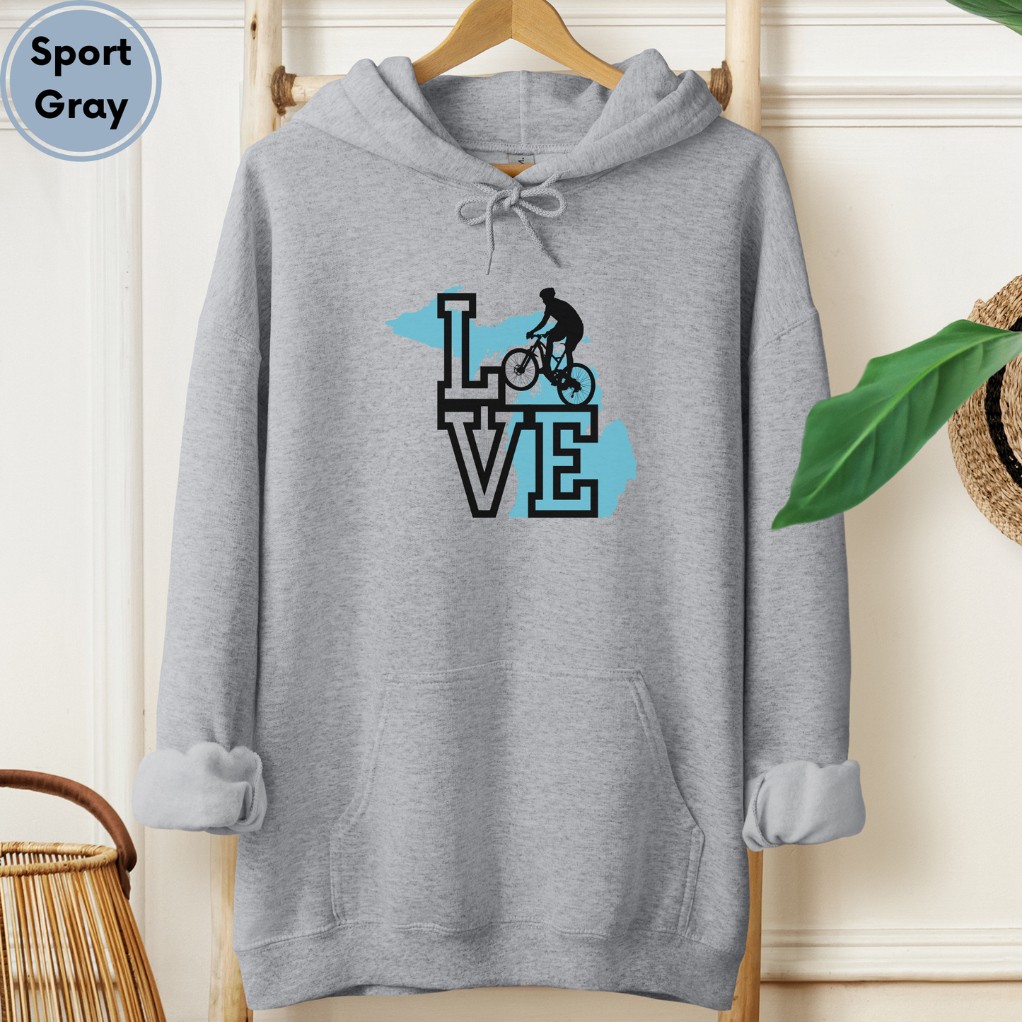 Love Michigan Mountain Biking Unisex Hoodie